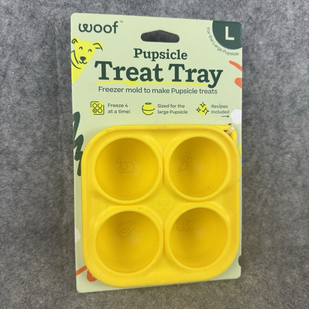 WOOF Pupsicle‎ Tray Large Silicone Freezer Mold for Four Homemade Dog Treats NEW